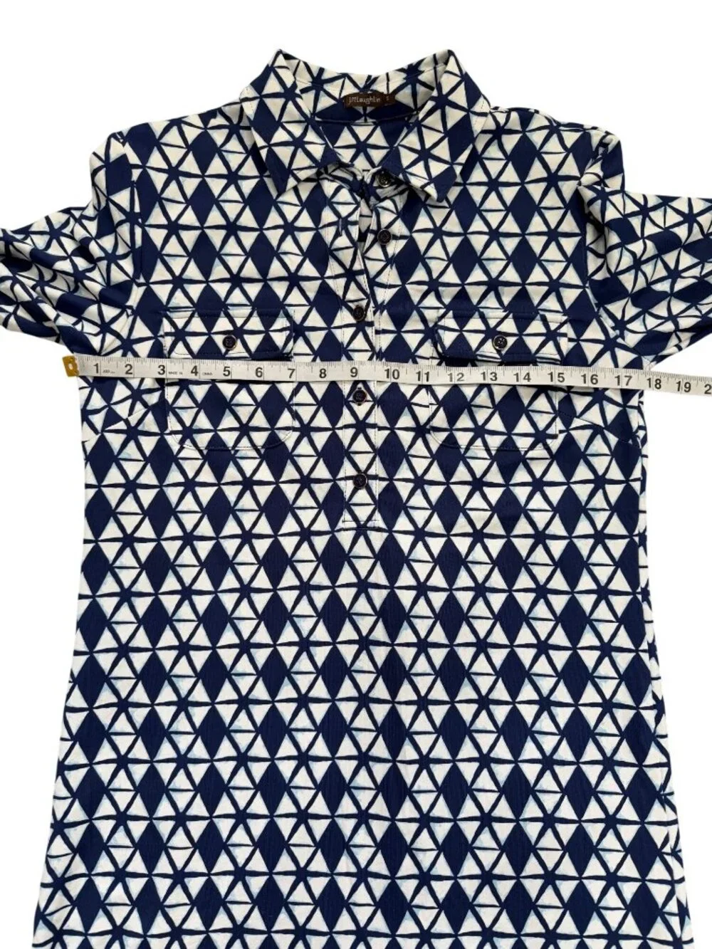 J. McLaughlin Womens Small Lawrence Shirt Dress Catalina Cloth Blue White - Picture 5 of 8